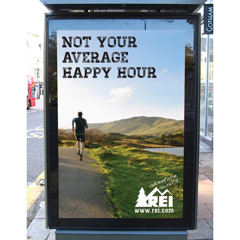 REI Public Transportation Ad Bus Shelter #4